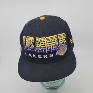 New Era Hardwood Classics Black Los Angeles Lakers Hat Snapback New no tags.
